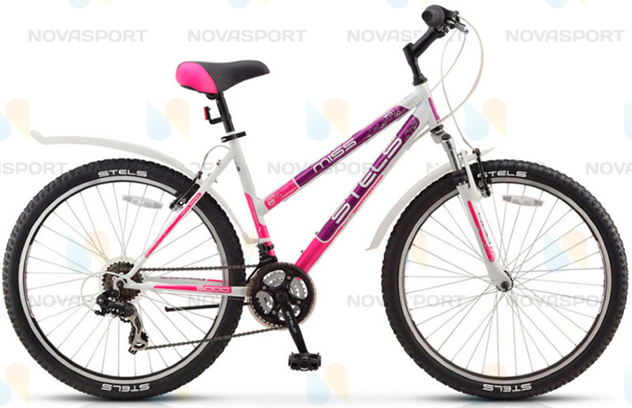 Велосипед Stels Miss 5000 V 26 (2016) Белый/Фиолетовый/Розовый