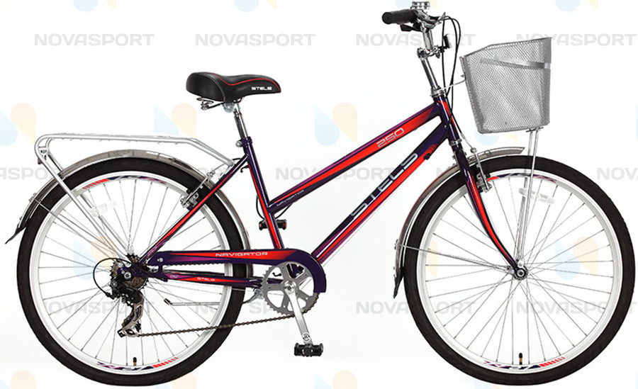 Велосипед Stels Navigator 26 250 Lady Пурпурный/Красный (с корзиной)